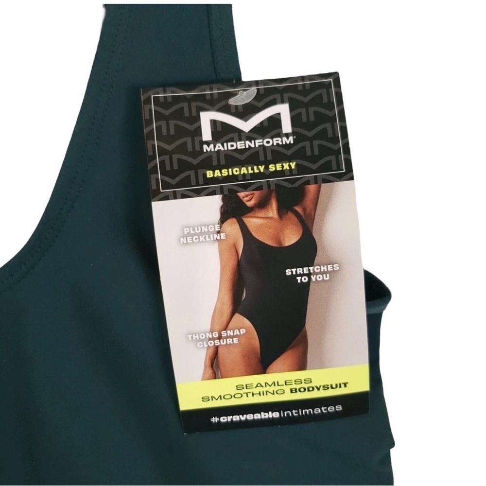 Maidenform Forest Green Bodysuit Seamless Smoothing Large New